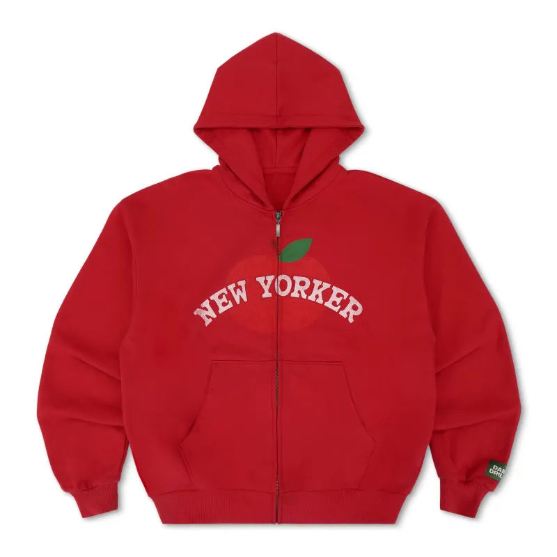 New Yorker Zip Hoodie - Vintage Red made by Daily Drills