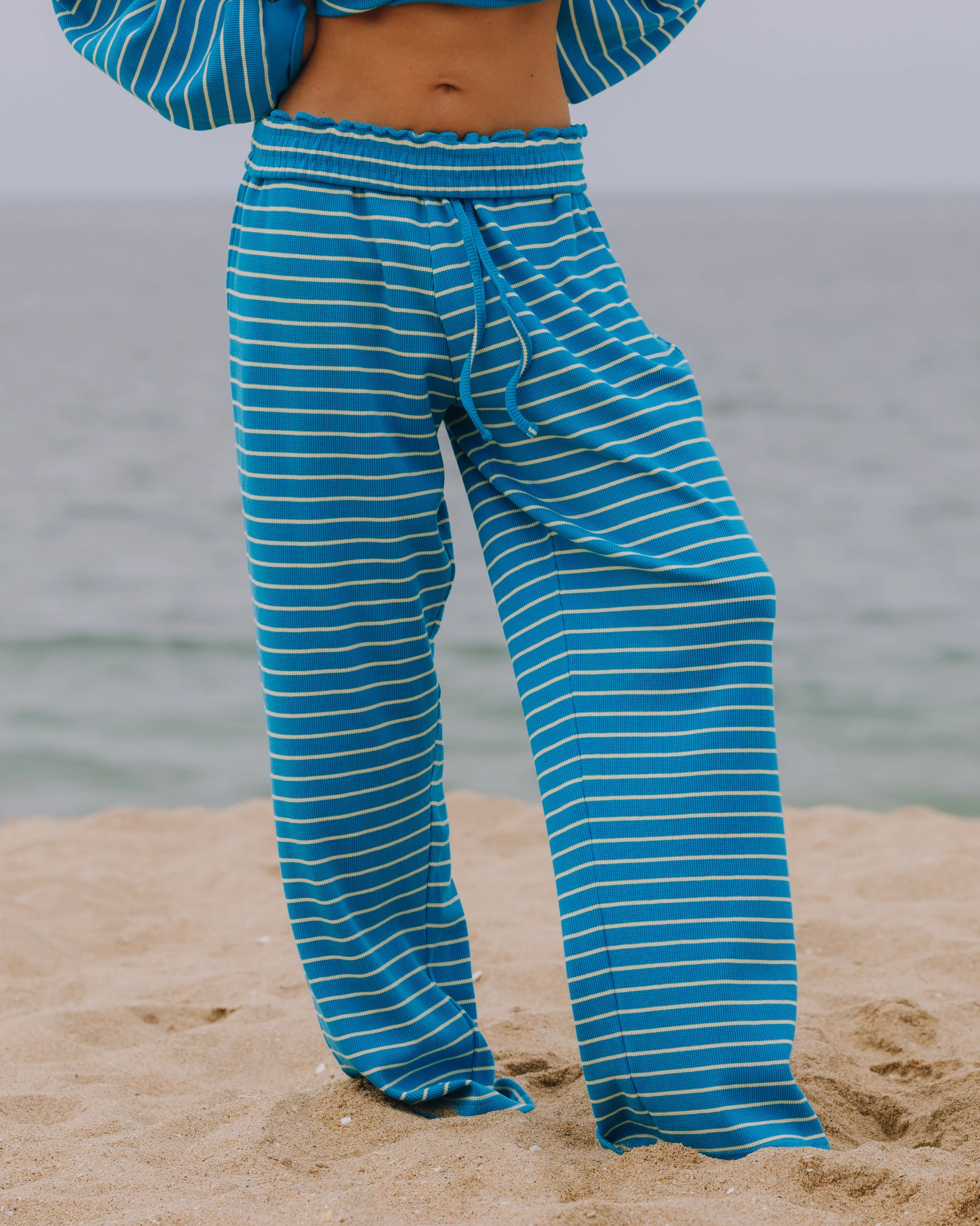 Thermal Resort Pants - Tide + Lemonade Stripe sold by Daily Drills product image thumbnail 2