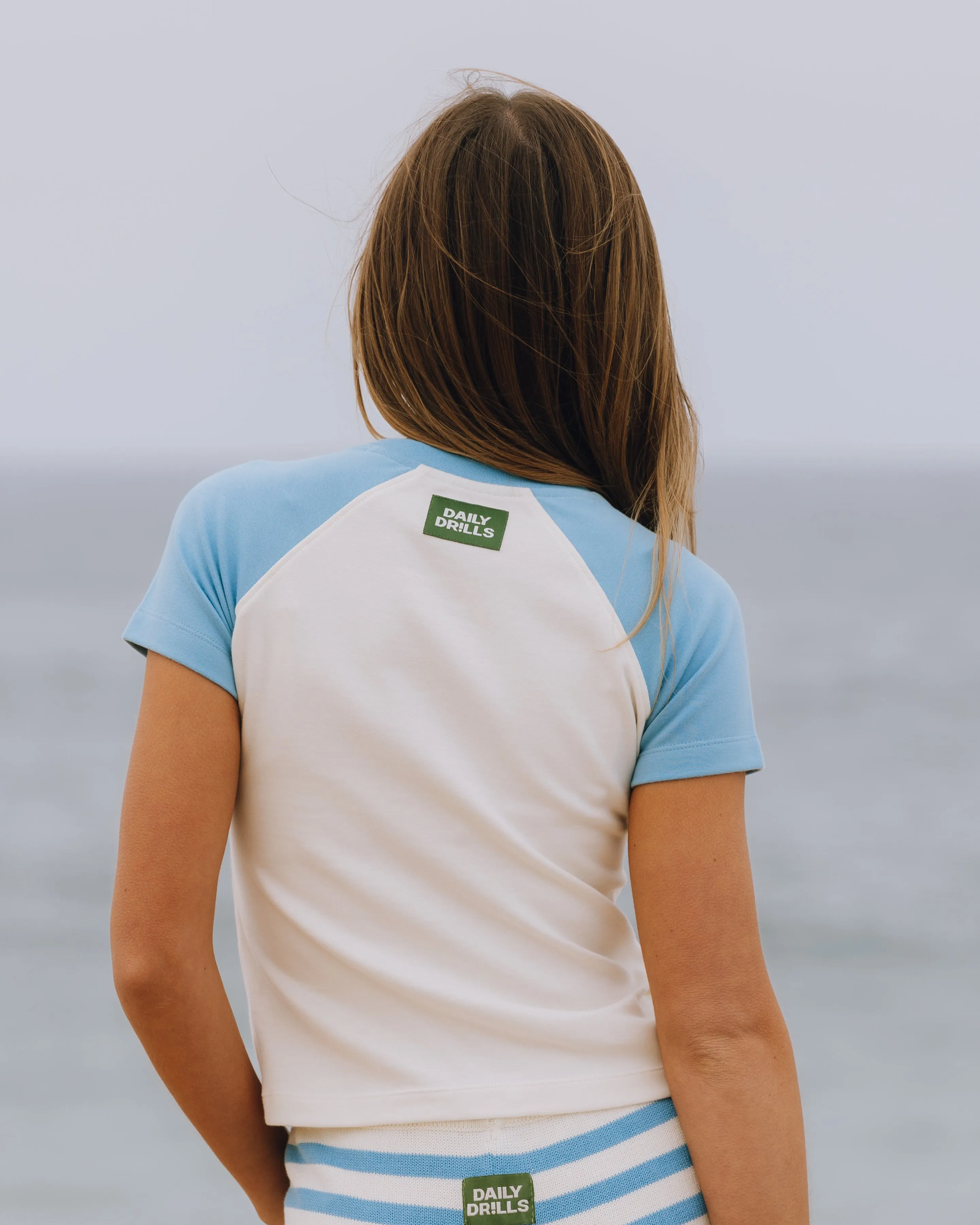 Raglan Everyday Tee - Malibu + Cream sold by Daily Drills product image thumbnail 3