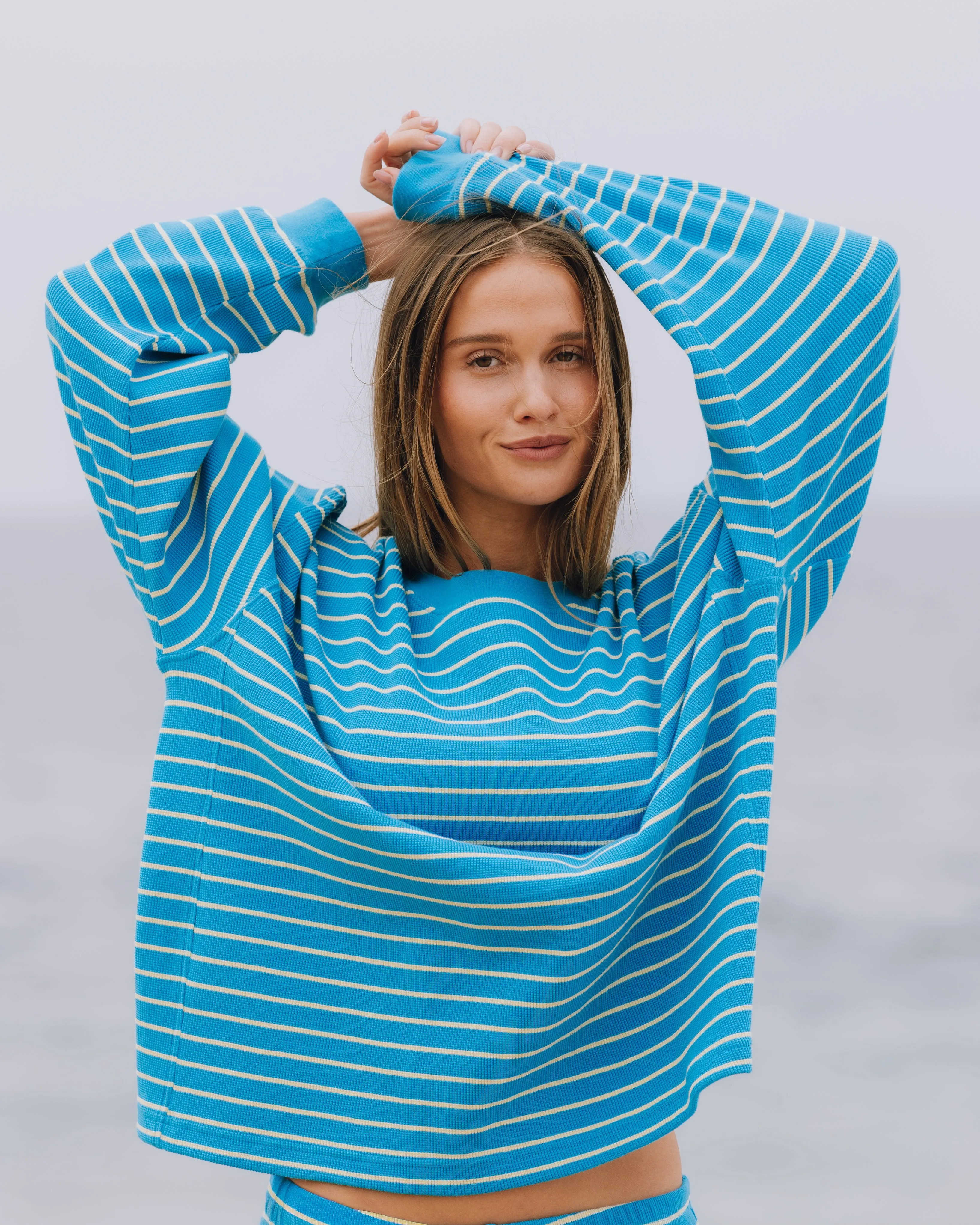 Oversized Thermal - Tide + Lemonade Stripe sold by Daily Drills