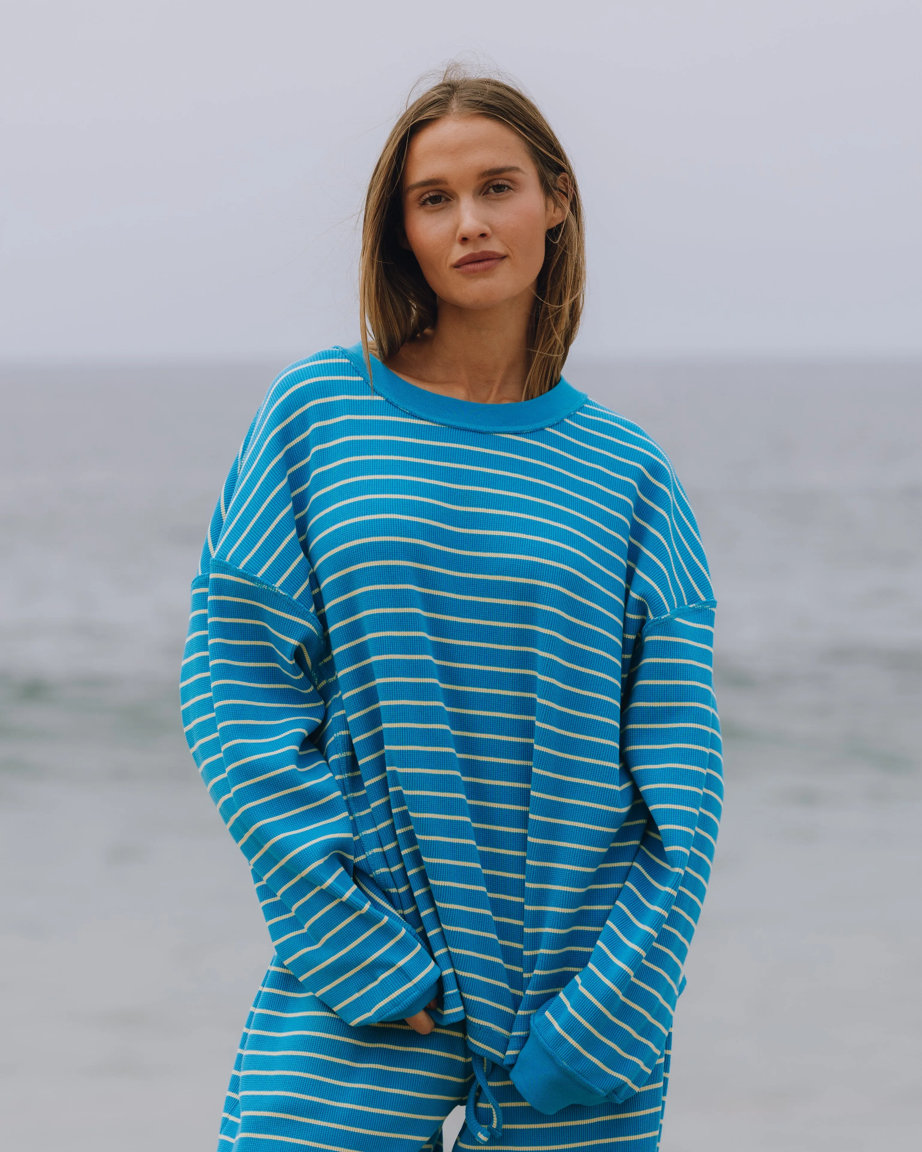 Oversized Thermal - Tide + Lemonade Stripe sold by Daily Drills product image thumbnail 3