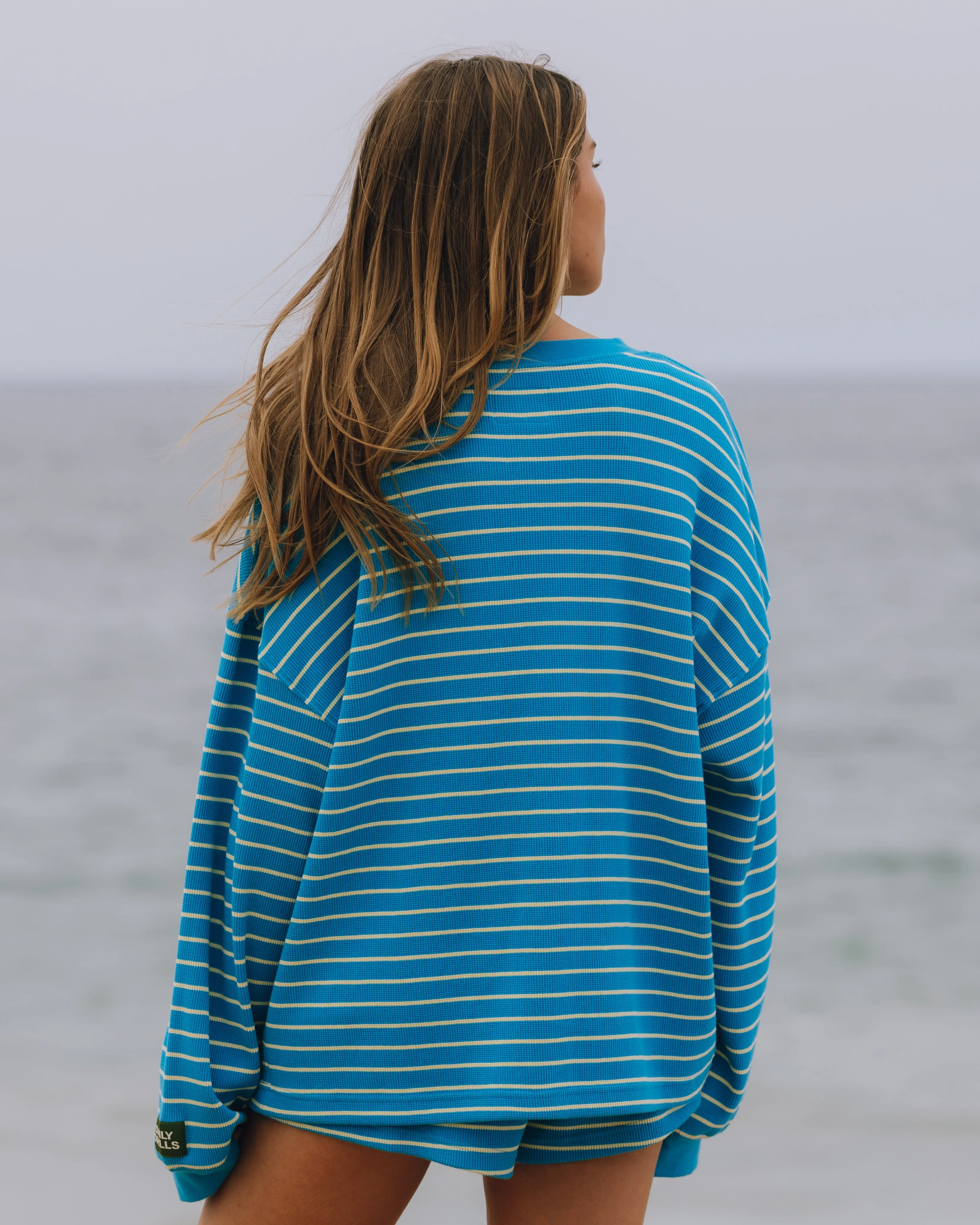 Oversized Thermal - Tide + Lemonade Stripe sold by Daily Drills product image thumbnail 2