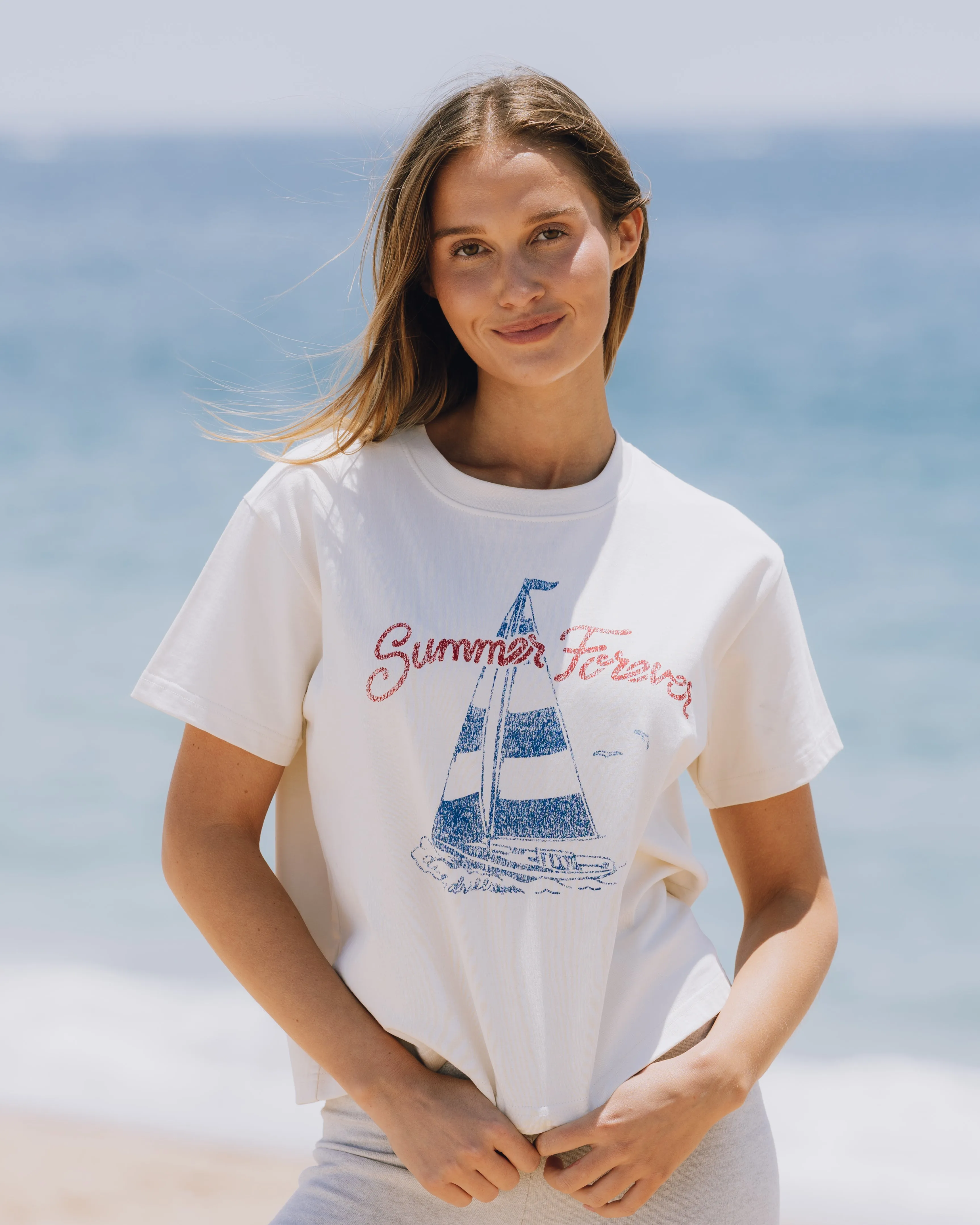 Summer Forever Boxy Tee - Cream sold by Daily Drills product image thumbnail 2