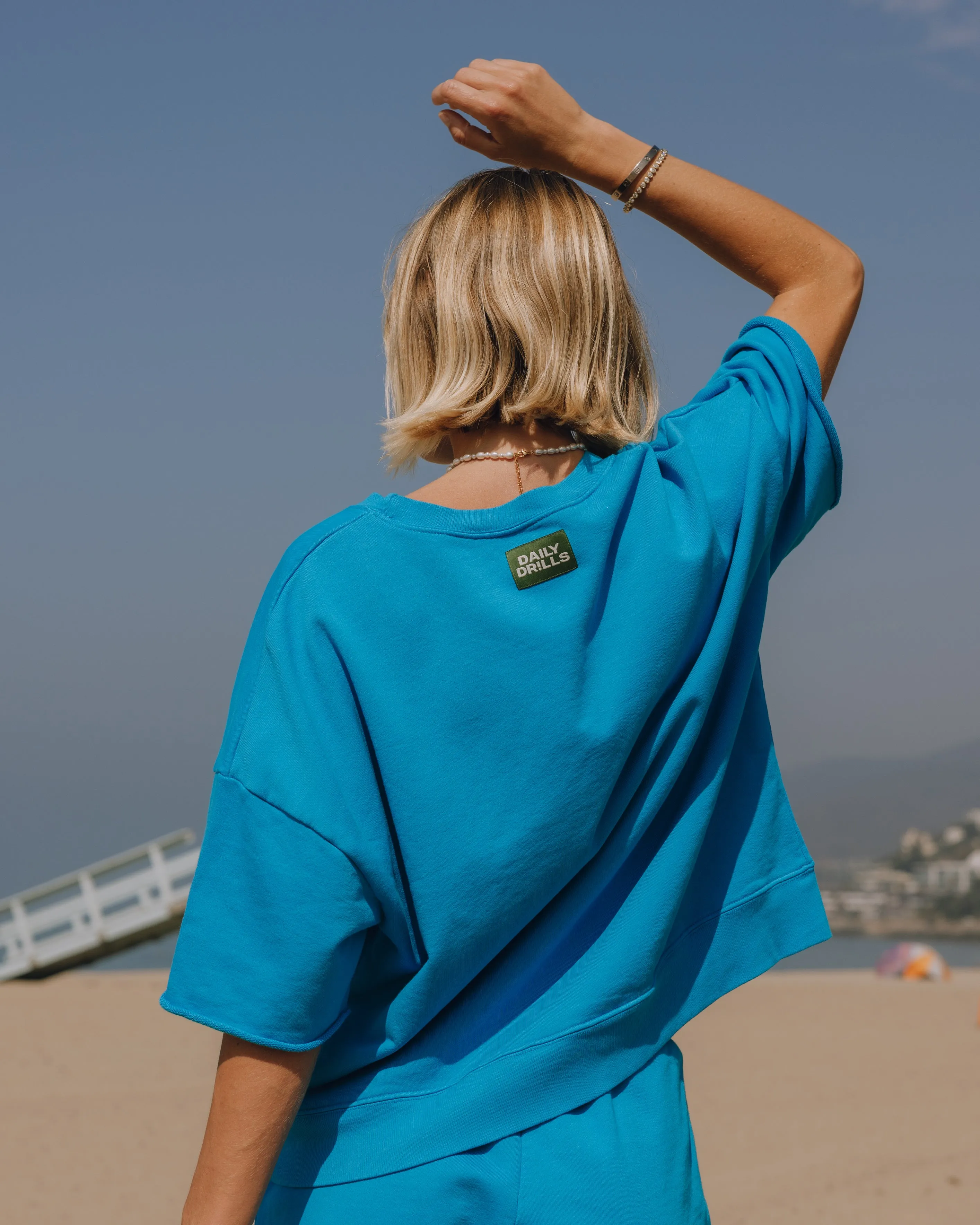 Cropped Sleeve Crew - Tide sold by Daily Drills product image thumbnail 2