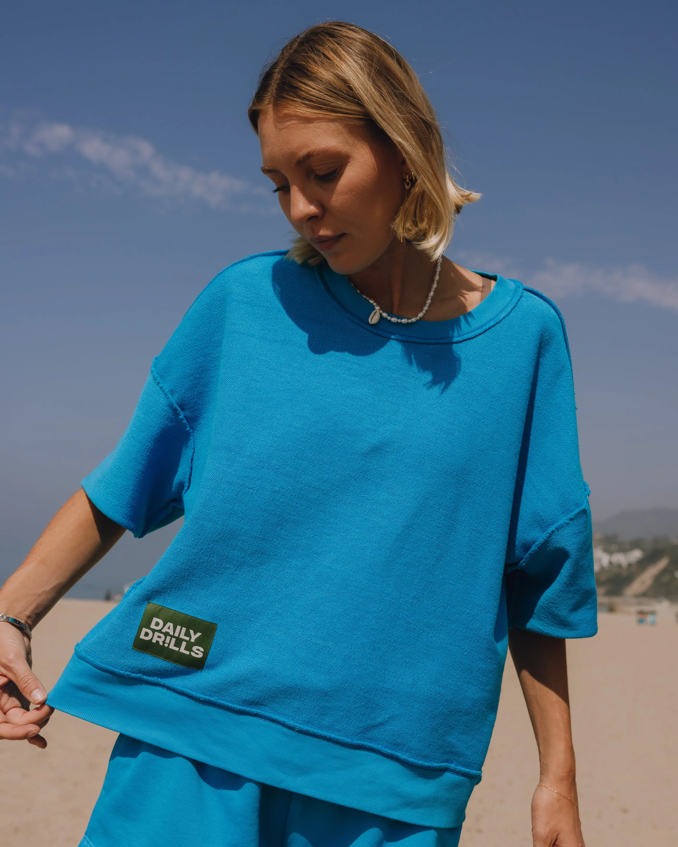 Cropped Sleeve Crew - Tide sold by Daily Drills product image thumbnail 3