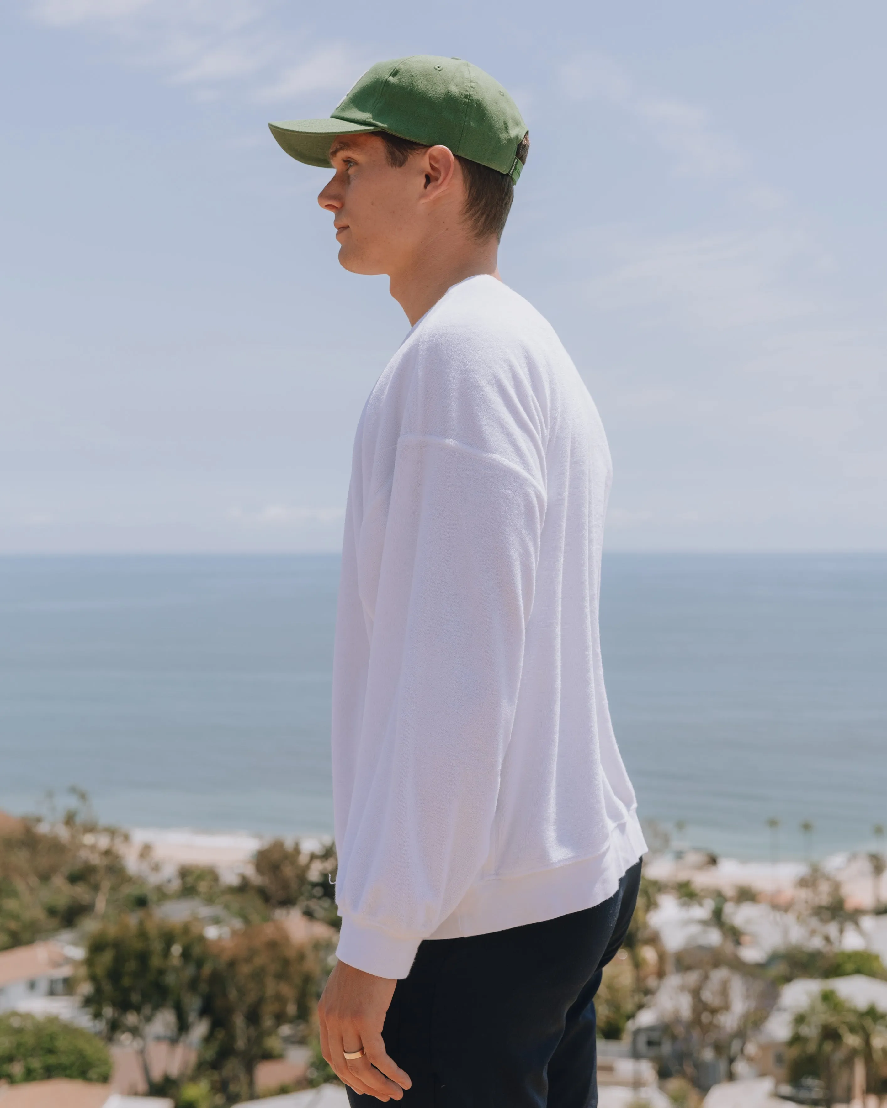 Terry Oversized Crew - White sold by Daily Drills product image thumbnail 4