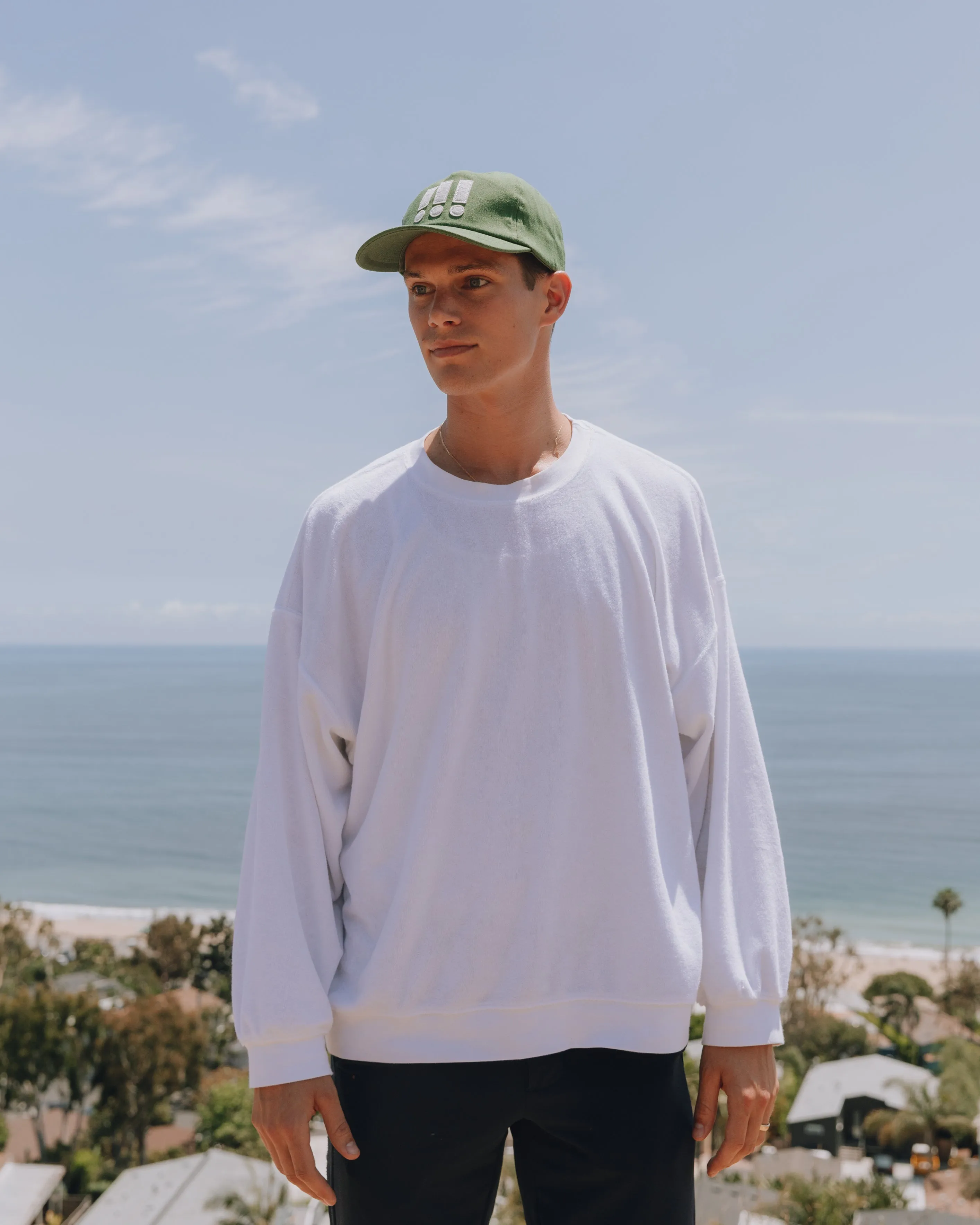 Terry Oversized Crew - White sold by Daily Drills product image thumbnail 3