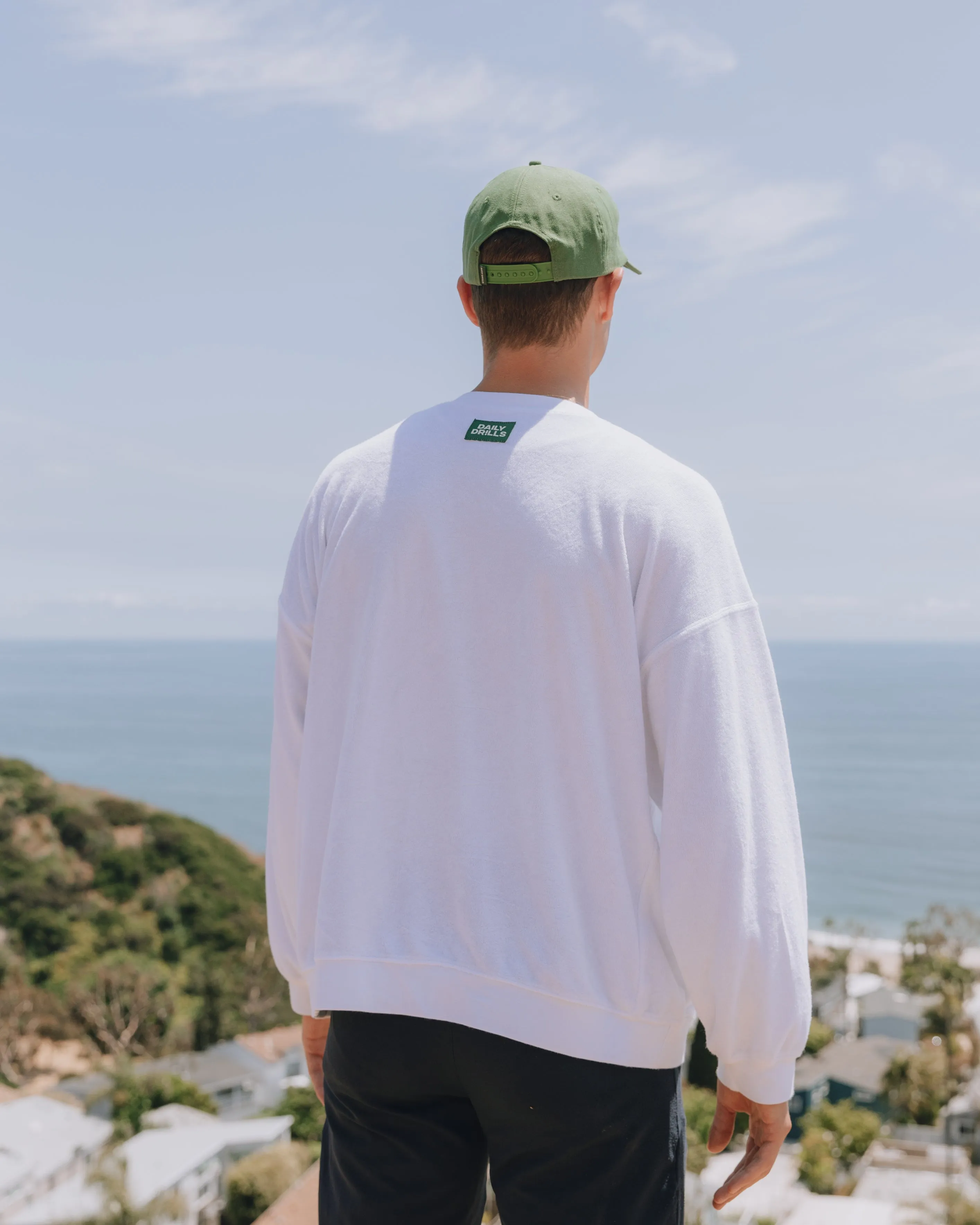 Terry Oversized Crew - White sold by Daily Drills product image thumbnail 5