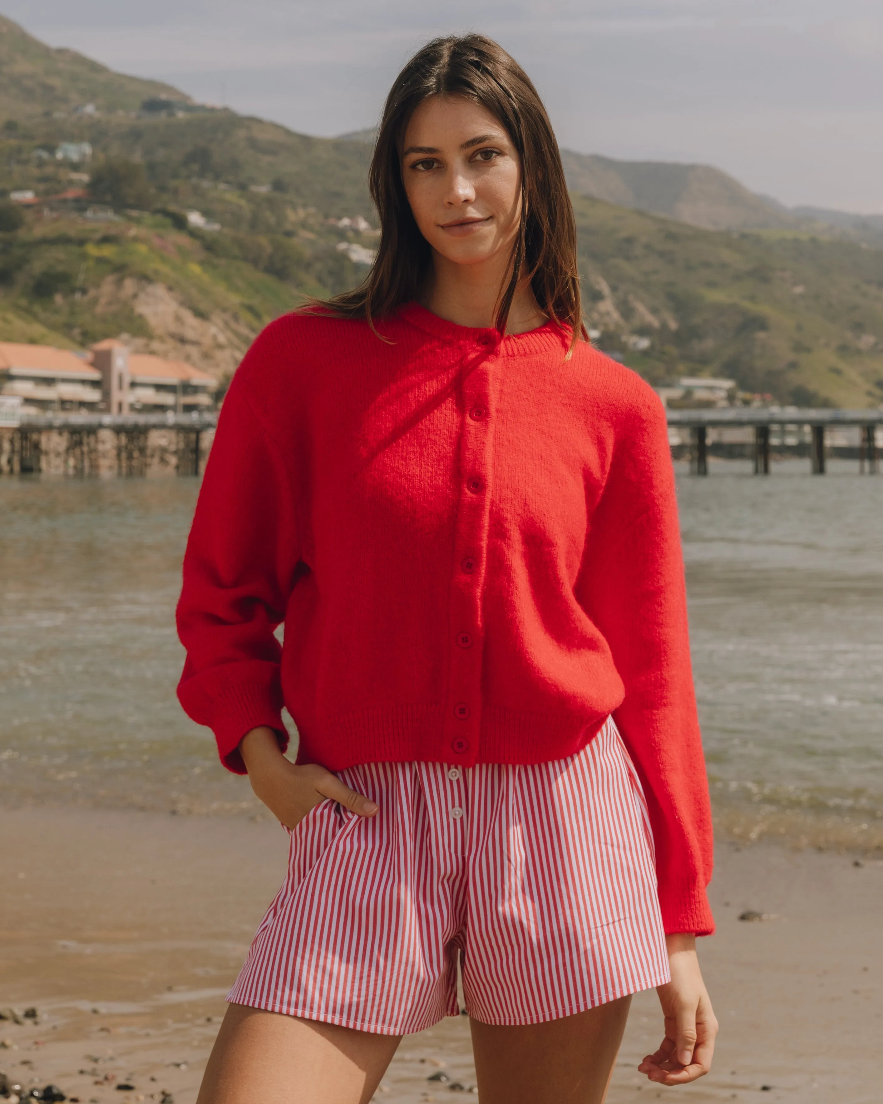 Button Up Sweater - Red sold by Daily Drills