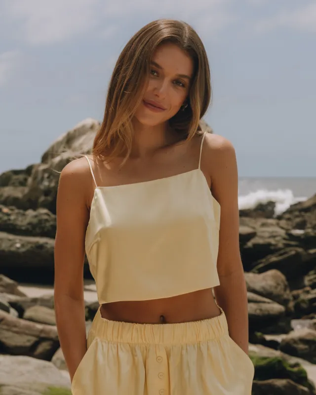 Silky Tie Tank - Butter sold by Daily Drills