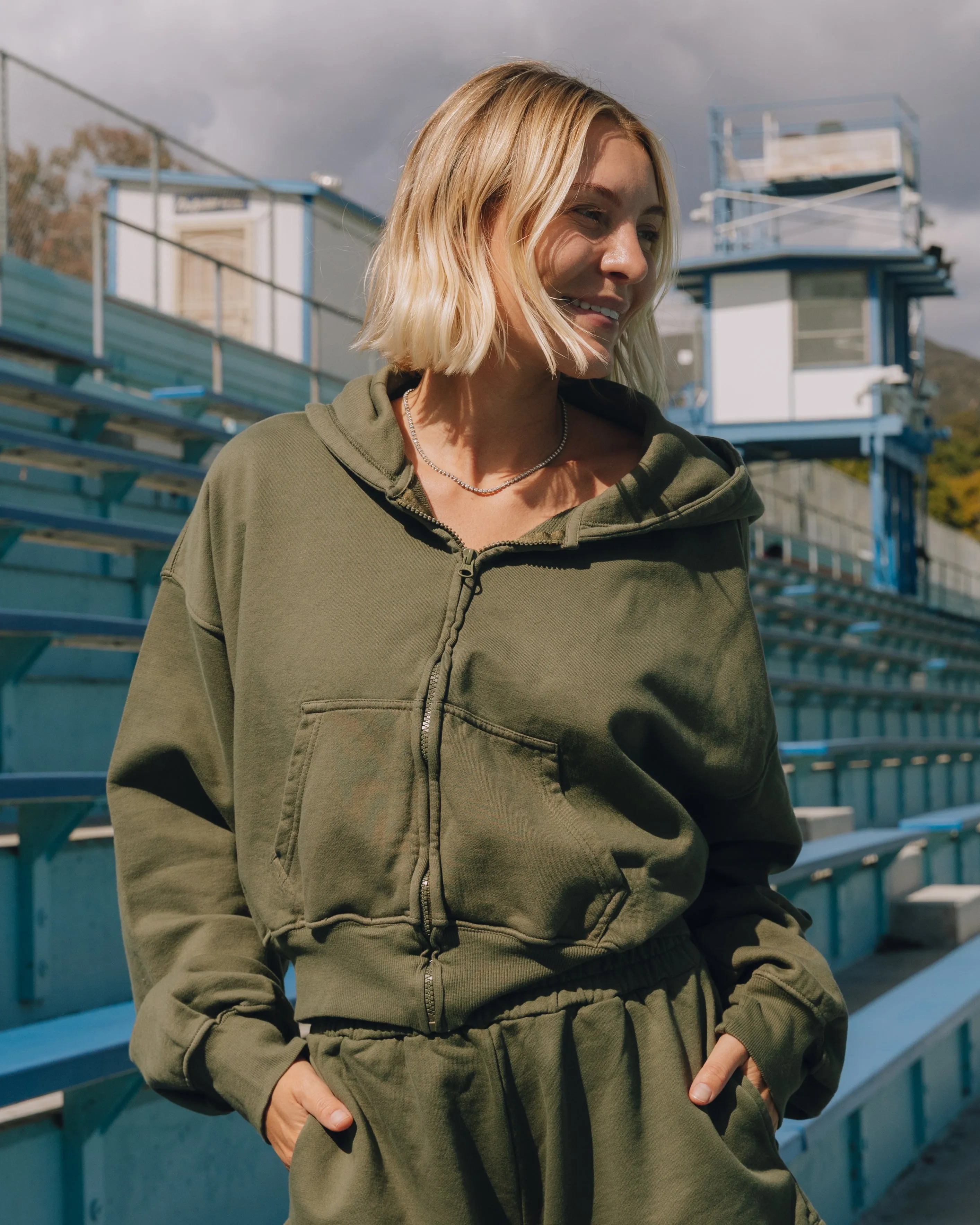 Cropped Zip Hoodie - Lodge sold by Daily Drills