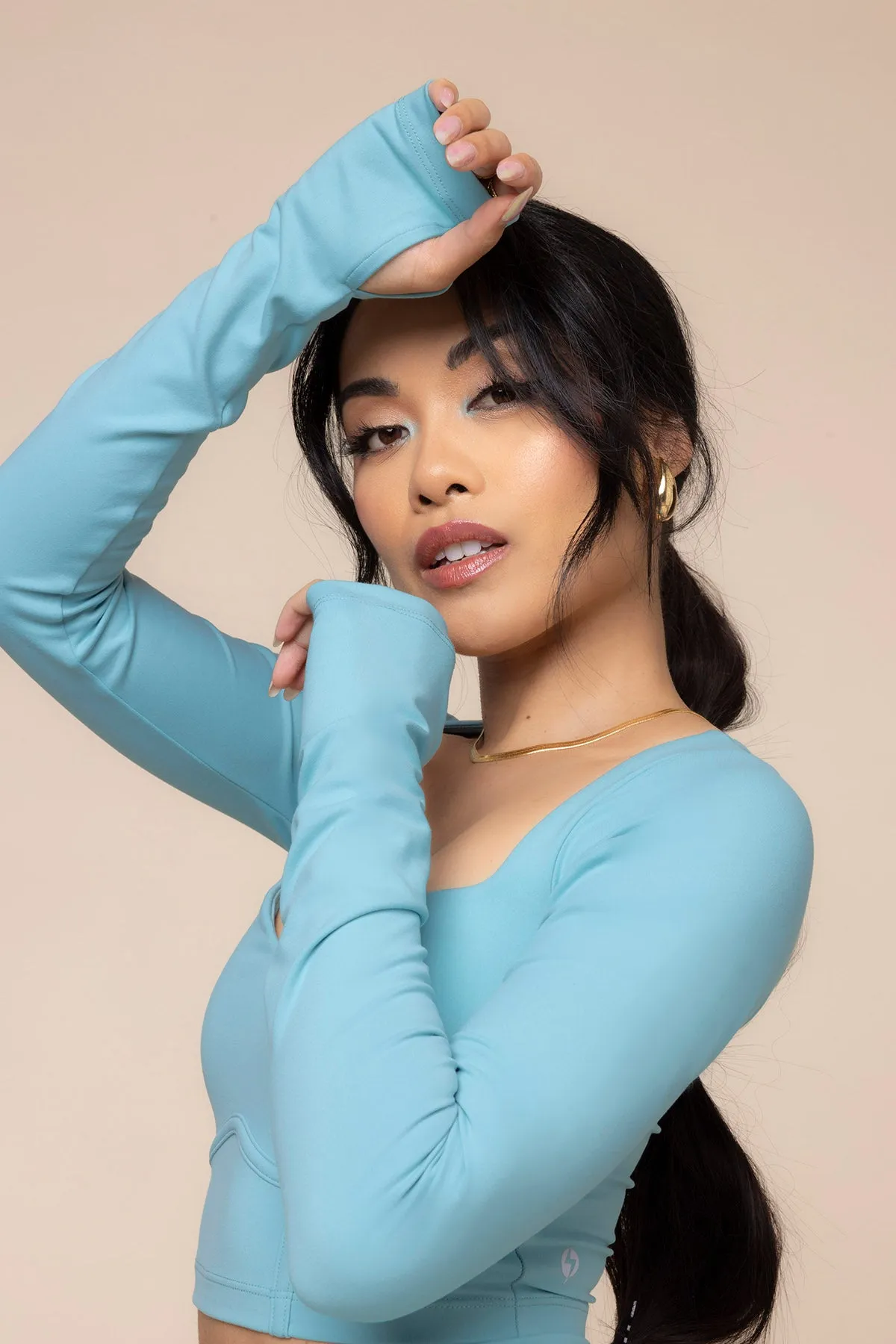 Sweetheart Long Sleeve Crop Top - Oasis sold by POPFLEX product image thumbnail 4