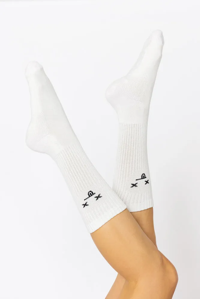 Dead Face Mid-Calf Gym Socks - White sold by POPFLEX product image thumbnail 2