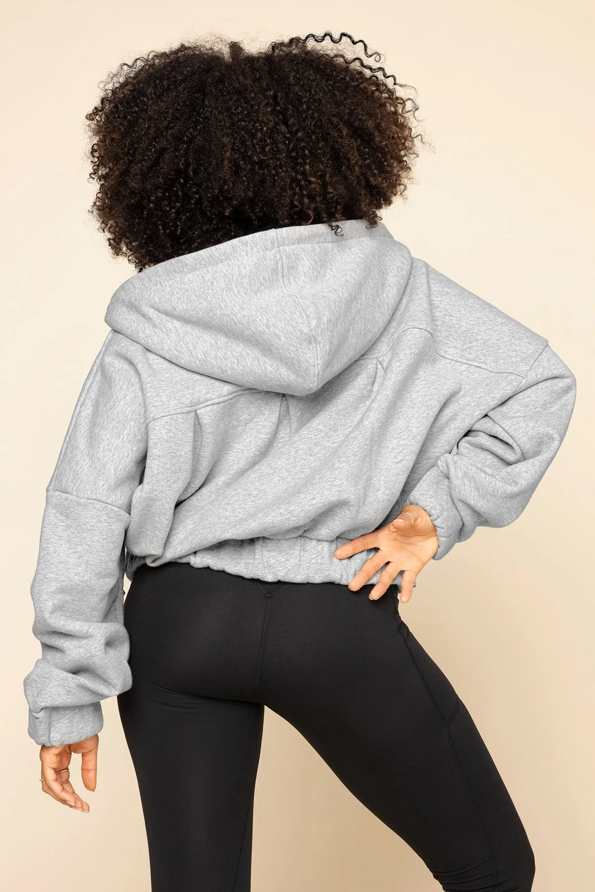 Half Zip Warm Up Hoodie - Heather Grey sold by POPFLEX product image thumbnail 4