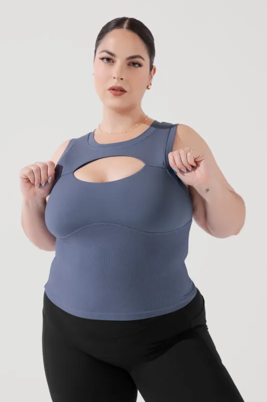 Peekaboo Crew Tank - American Blue sold by POPFLEX