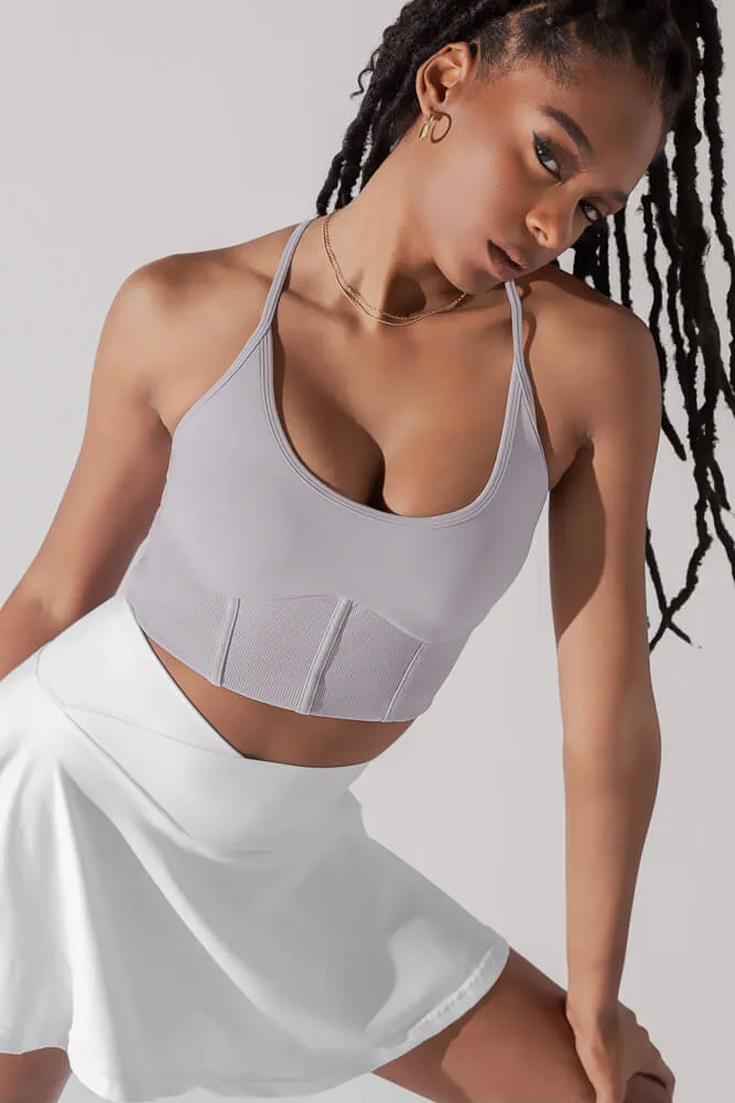 Plié Corset Crop Bralette - Lavender Grey sold by POPFLEX