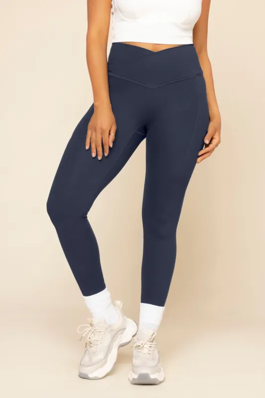 Crisscross Hourglass® Legging with Pockets - Cosmic Navy sold by POPFLEX