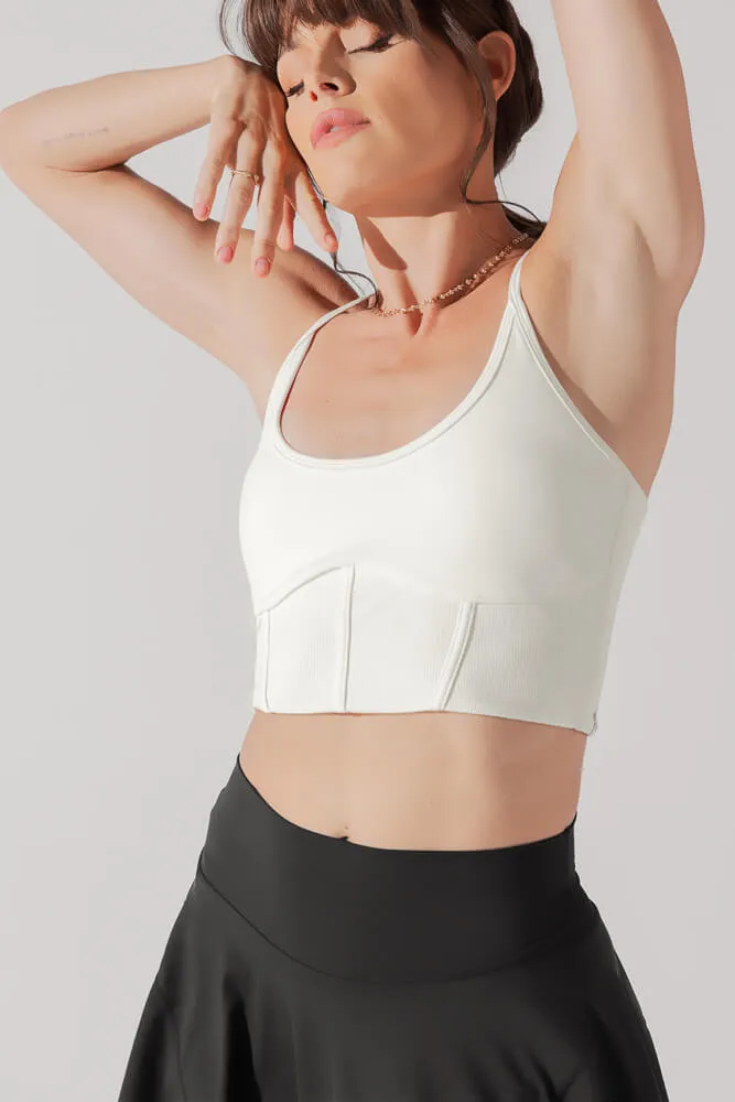 Plié Corset Crop Bralette - Cream sold by POPFLEX product image thumbnail 3