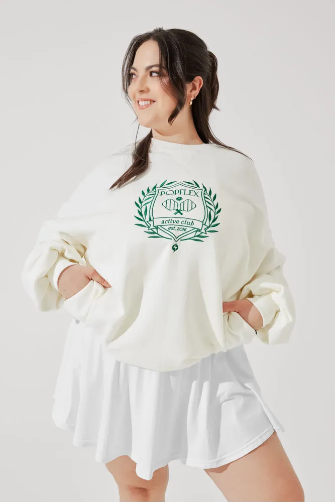 POPFLEX® Active Club Cloud Crewneck Sweater - Cream sold by POPFLEX product image thumbnail 5