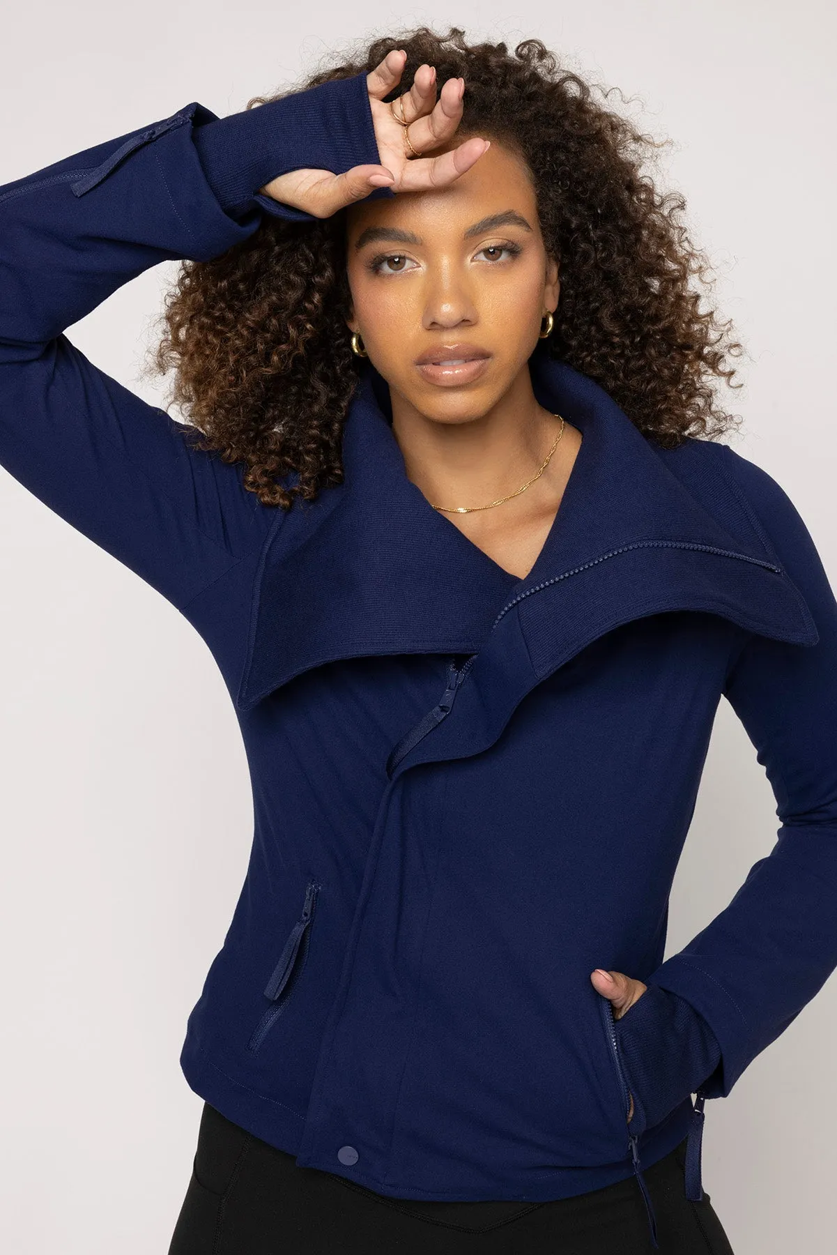 Heart Racer Moto Jacket - True Blue sold by POPFLEX