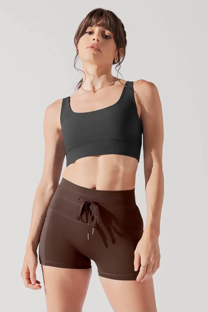 Adventure Scoop Bra (Ribbed) - Charcoal sold by POPFLEX product image thumbnail 3