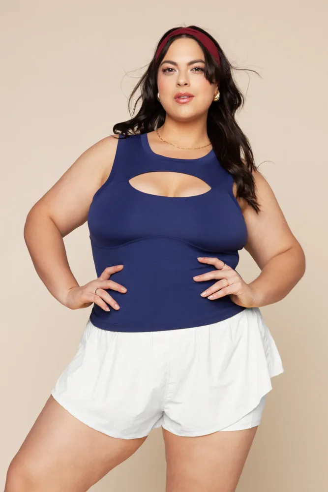 Peekaboo Crew Tank - Sapphire sold by POPFLEX