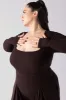 Go With The Flow Long Sleeve Jumpsuit - Cocoa sold by POPFLEX