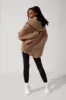 Faux Sherpa Cocoon Coat - Teddy Bear Brown sold by POPFLEX