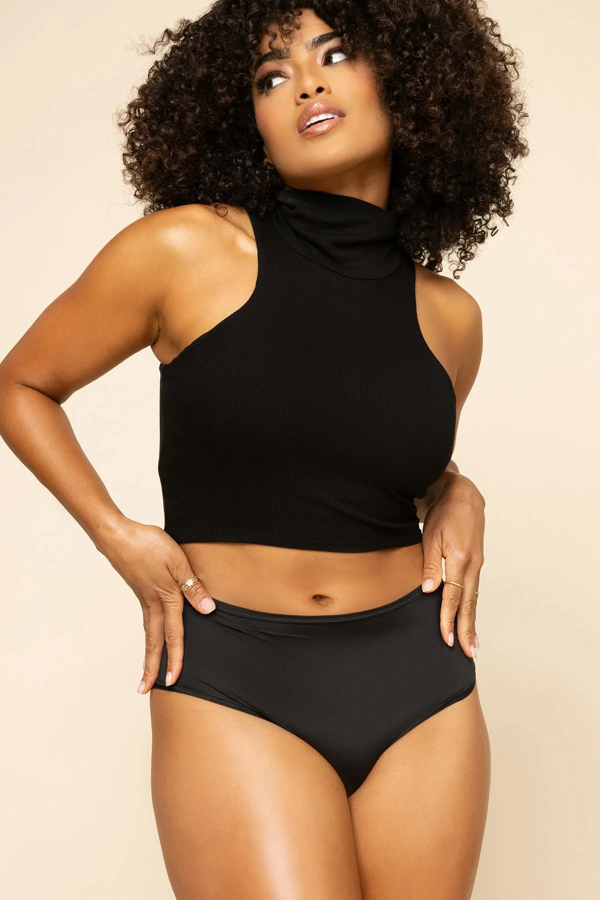 Next to Nothing Higher Rise Cheeky Panty - Black sold by POPFLEX