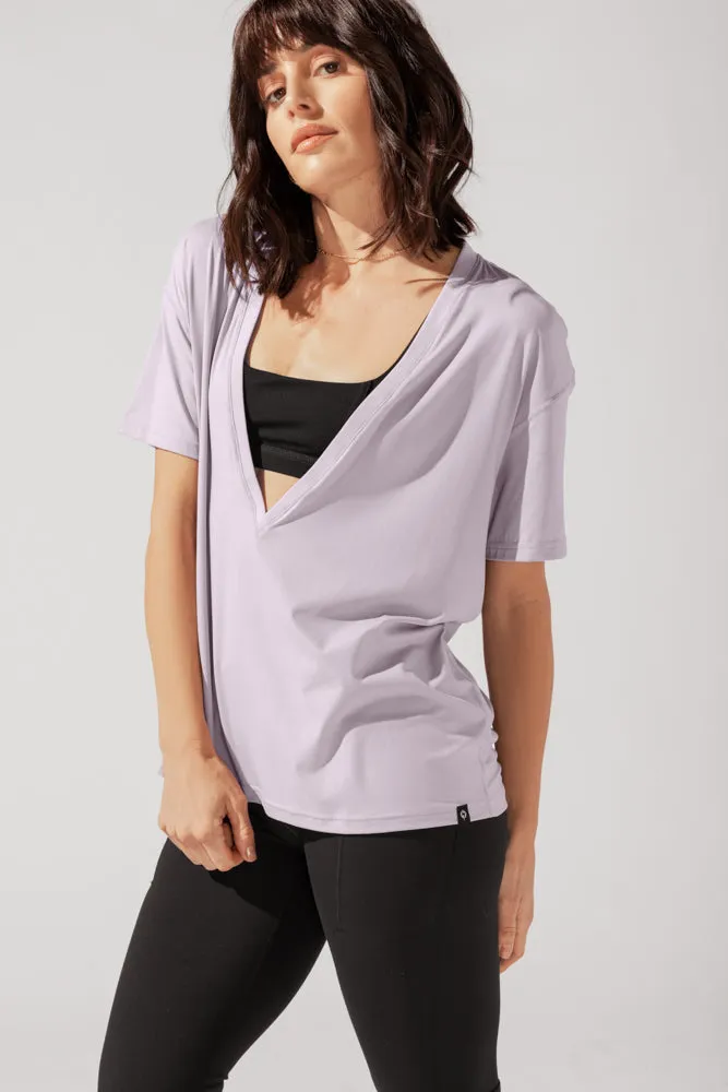 Daring Deep V Tee - Lilac Haze sold by POPFLEX product image thumbnail 4