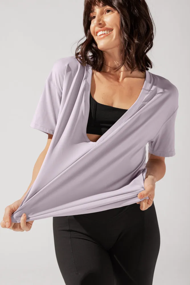 Daring Deep V Tee - Lilac Haze sold by POPFLEX product image thumbnail 2