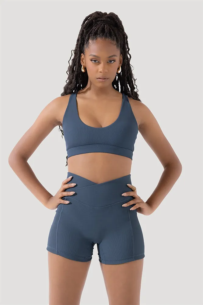 Deep Darling Bra (Ribbed) - Deep Navy sold by POPFLEX