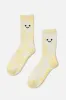 Happy Face Mid-Calf Gym Socks - Yellow Tie Dye sold by POPFLEX