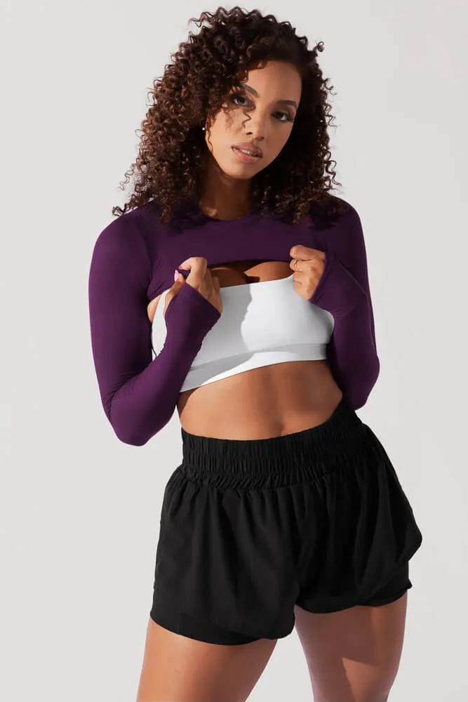 Relevé Ribbed Shrug - Winter Plum sold by POPFLEX product image thumbnail 5