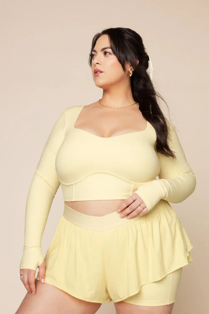 Sweetheart Long Sleeve Crop Top- Buttercream sold by POPFLEX product image thumbnail 3