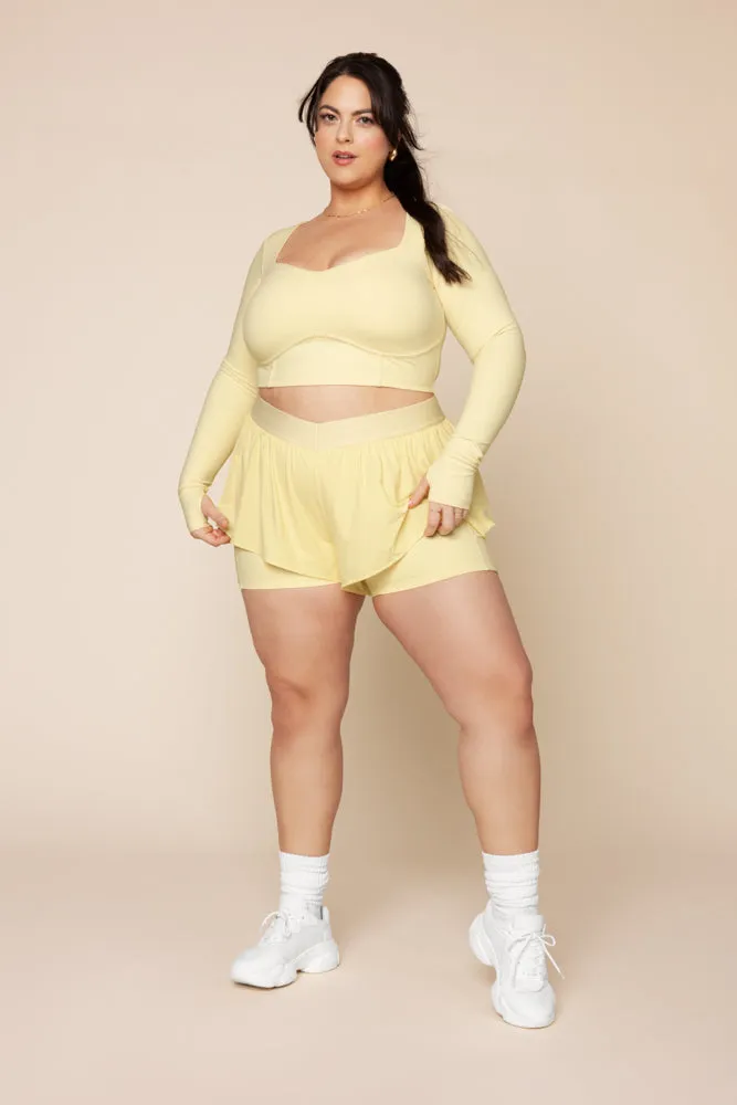 Sweetheart Long Sleeve Crop Top- Buttercream sold by POPFLEX product image thumbnail 5
