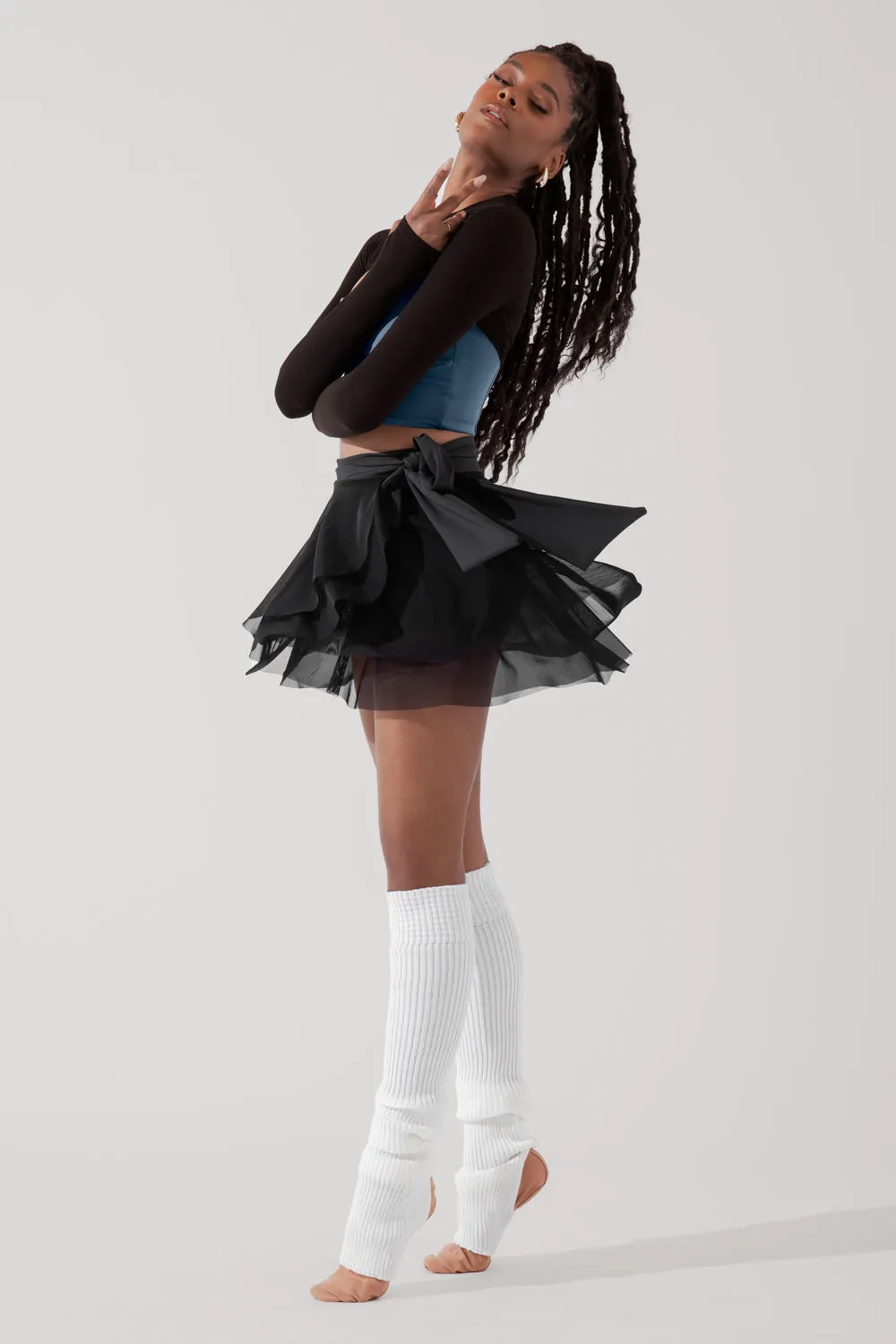 Juliet Wrap Skort - Black sold by POPFLEX