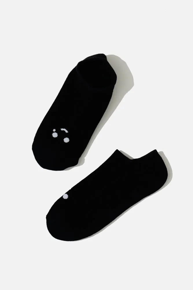 Happy Cry Face Low Rise Socks - Black sold by POPFLEX product image thumbnail 2