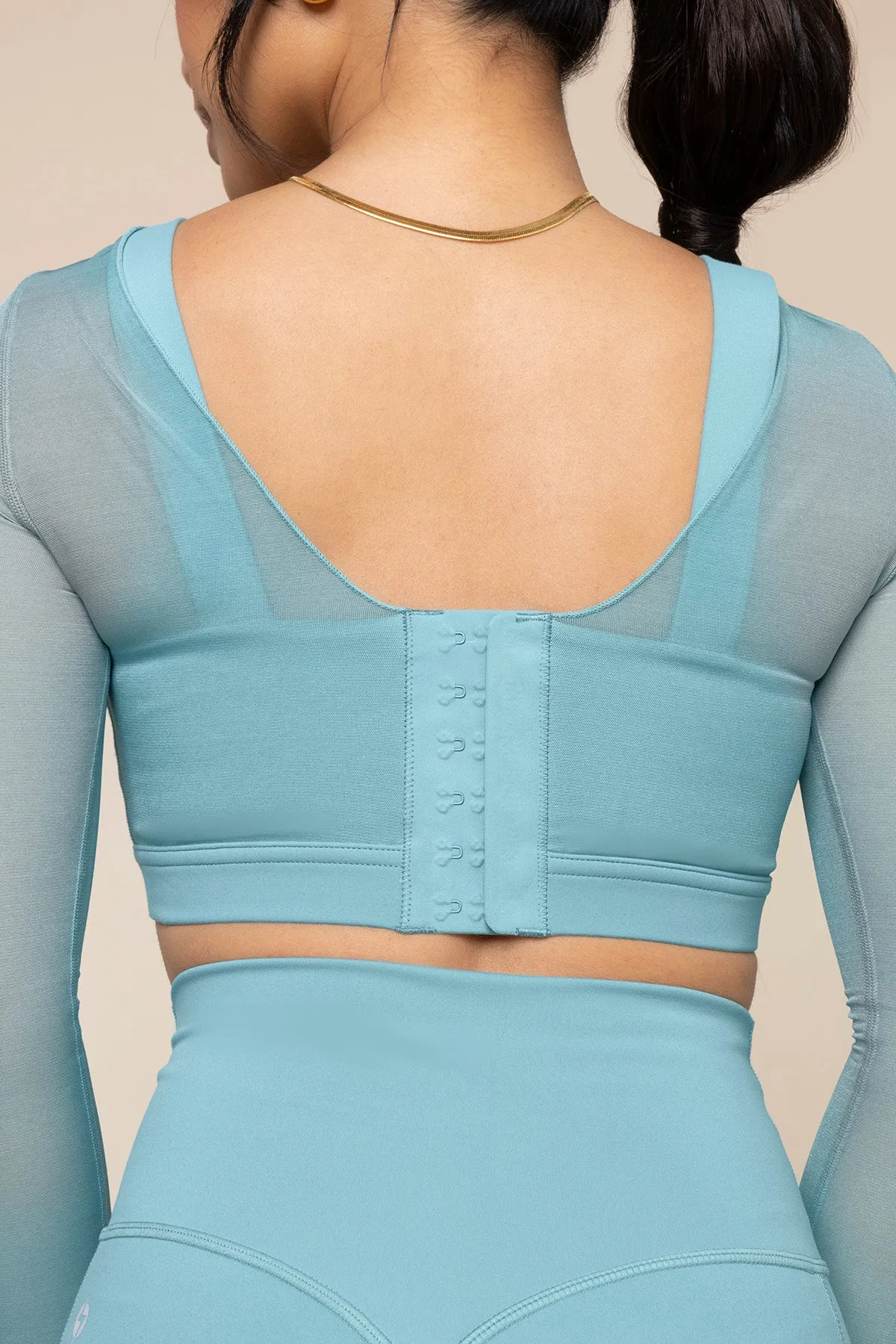 Coquette Long Sleeve Mesh Bra - Oasis sold by POPFLEX product image thumbnail 3