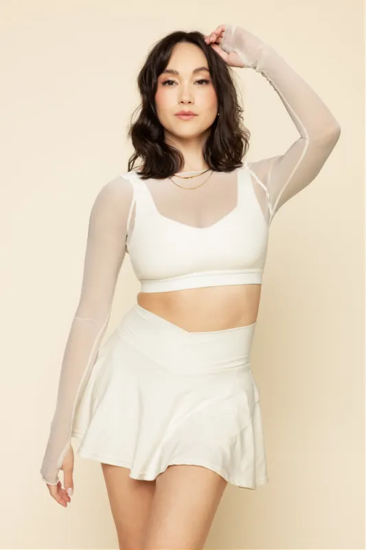 Coquette Long Sleeve Mesh Bra - Ivory sold by POPFLEX