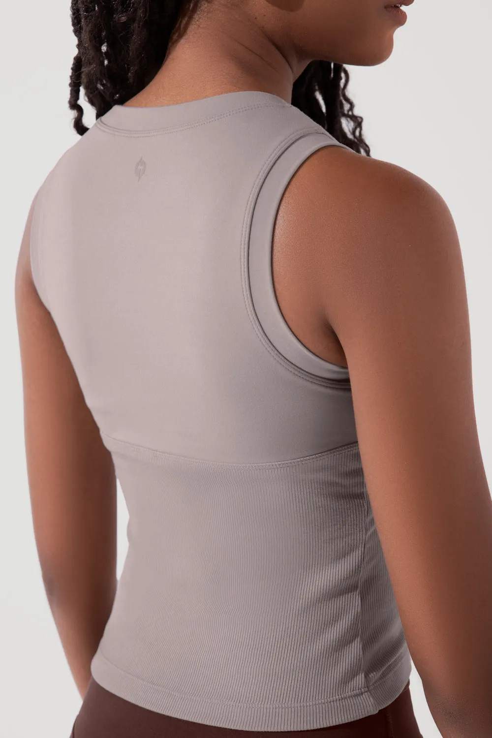 Peekaboo Crew Tank - Smoky Taupe sold by POPFLEX product image thumbnail 5