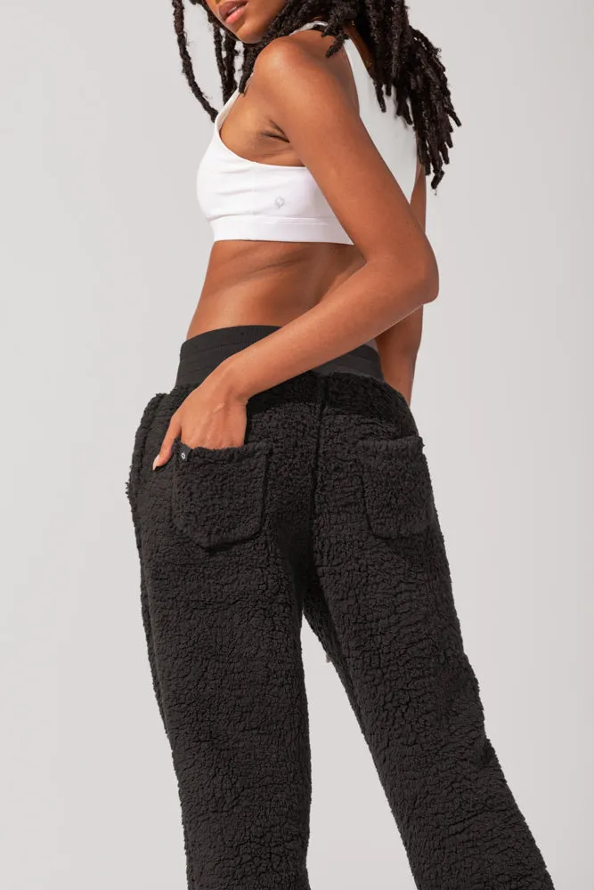 Blanket Pants in Faux Sherpa - Black sold by POPFLEX product image thumbnail 4