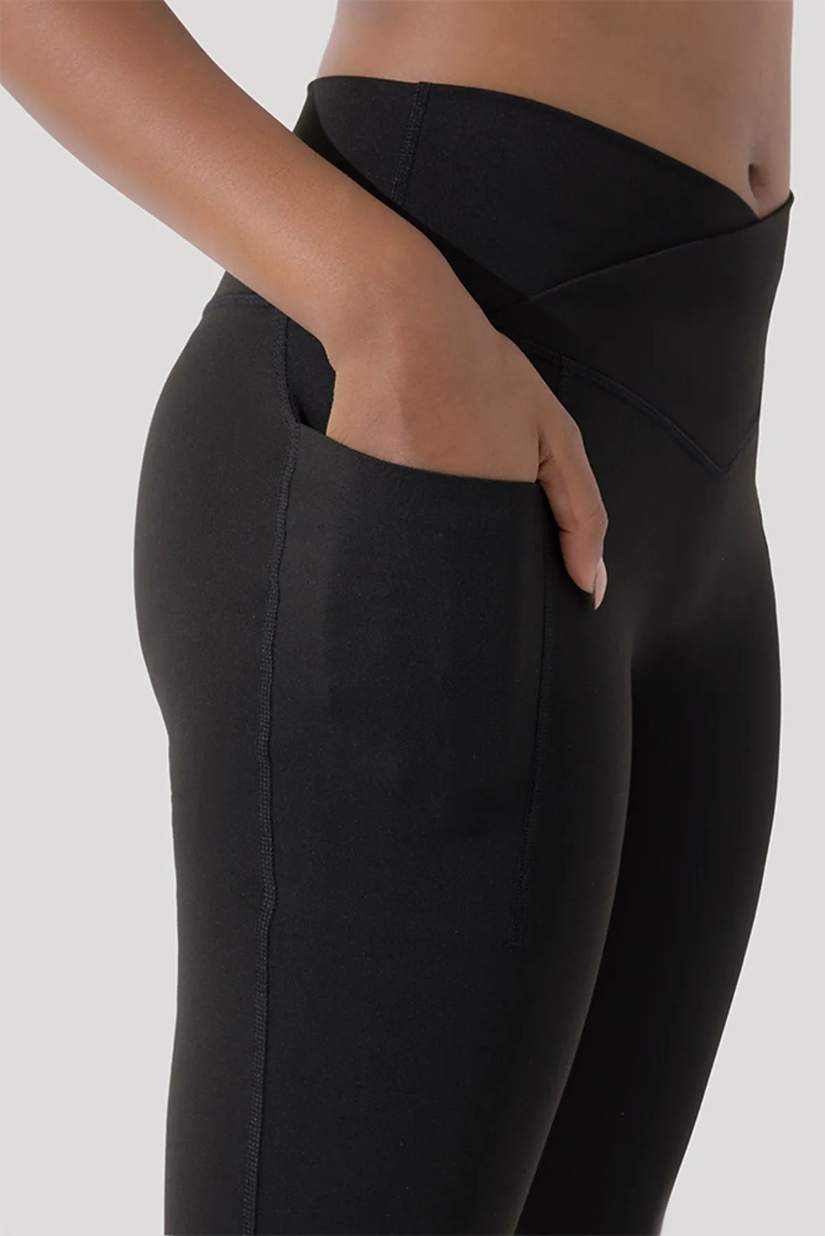Crisscross Hourglass® Flared Legging with Pockets - Black sold by POPFLEX product image thumbnail 2