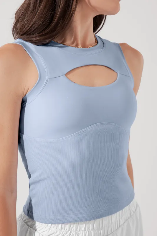 Peekaboo Crew Tank - Sky Blue sold by POPFLEX