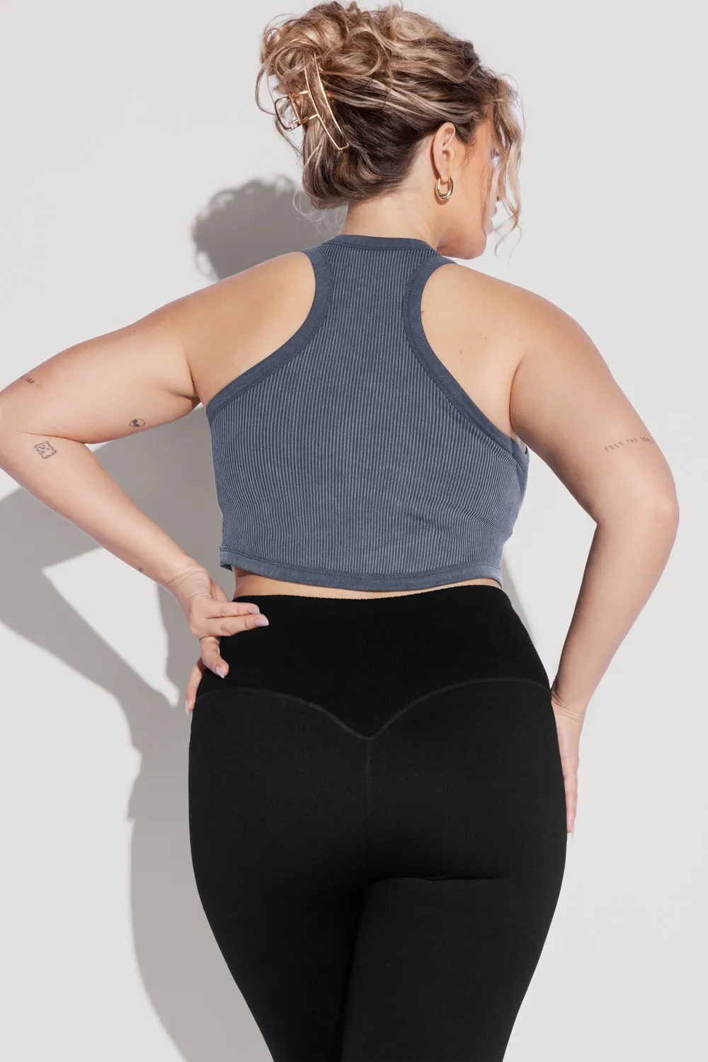 Let's Go Seamless Crop Top - Vintage Indigo sold by POPFLEX product image thumbnail 5