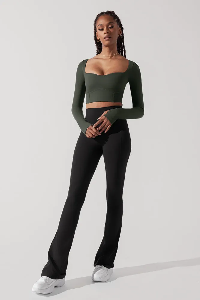 Sweetheart Long Sleeve Crop Top - Forestwood sold by POPFLEX product image thumbnail 5