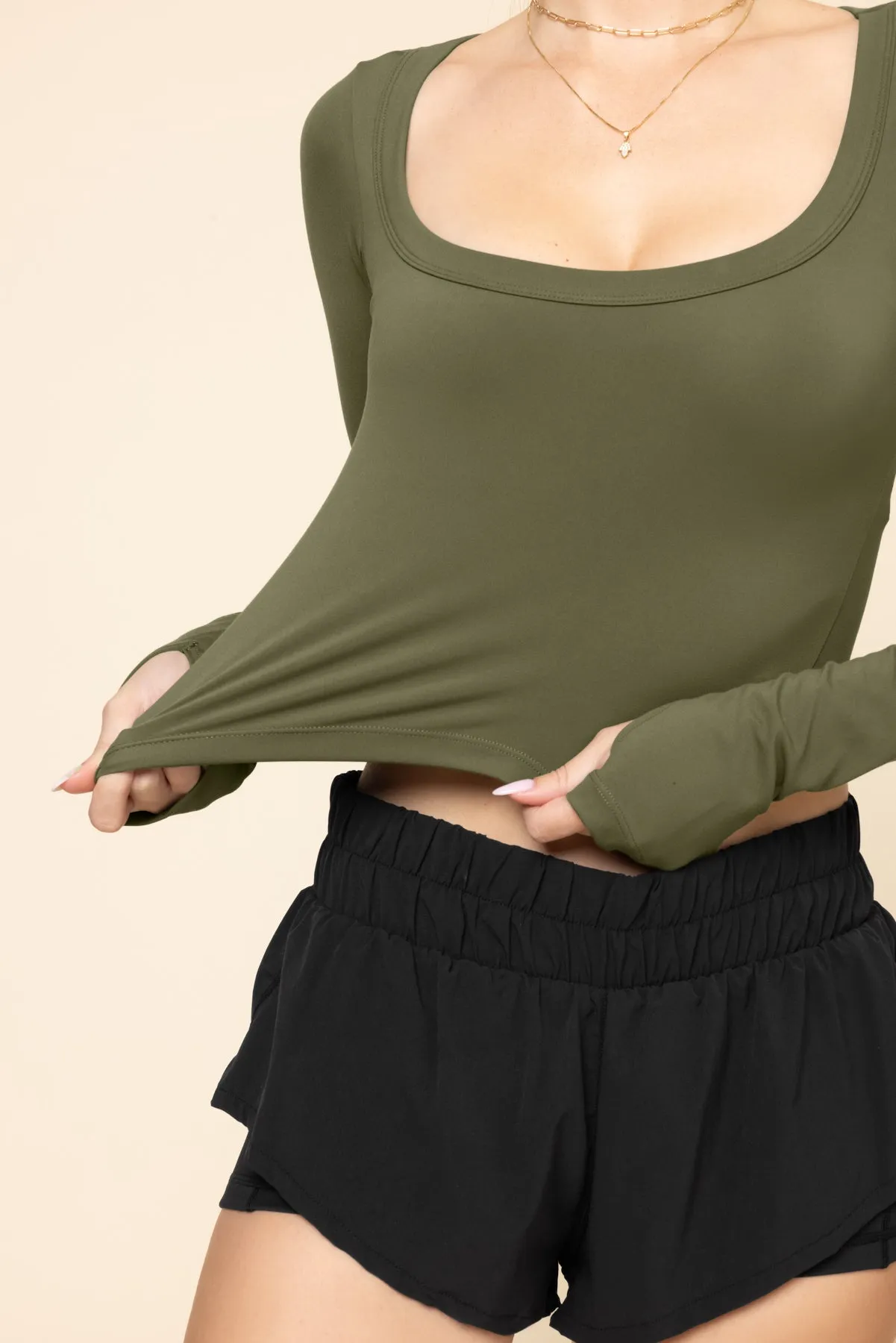 Your Favorite Long Sleeve Reversible Top - Dark Olive sold by POPFLEX product image thumbnail 4