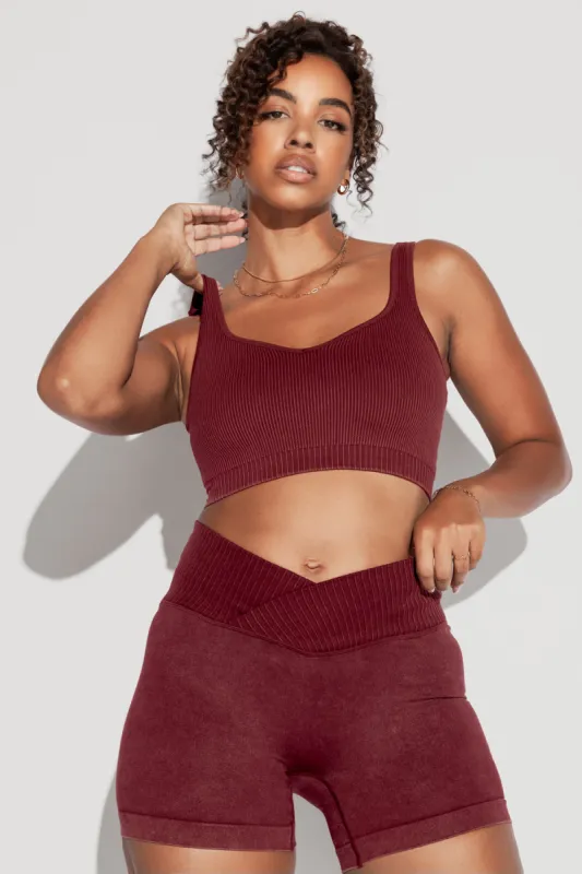 Be My Sweetheart Seamless Crop Top - Garnet sold by POPFLEX