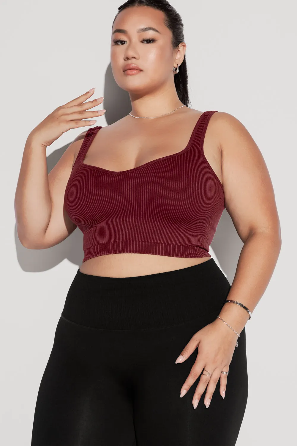 Be My Sweetheart Seamless Crop Top - Garnet sold by POPFLEX product image thumbnail 4