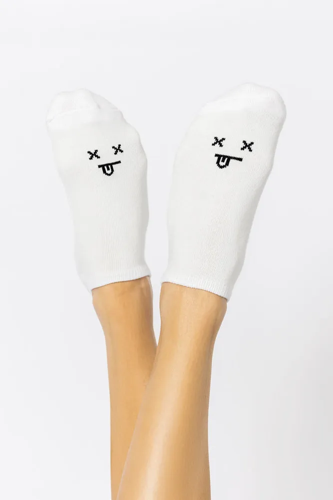 Dead Face Low Rise Socks - White sold by POPFLEX product image thumbnail 2